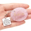 XIANNVXI Engraved Rose Quartz Worry Stone,Pocket Hug Healing Crystal