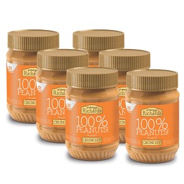 Crazy Richard's Crunchy Peanut Butter, 100% Natural, Non-GMO, Gluten-Free, 16 Ounce Jars (Pack of 6)