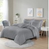 Microfibre Duvet Cover Set, Ultra Soft Bedding, 100% Polyester (Gray,