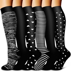 Copper Compression Socks for Women & Men (6 pairs) - Best Support for Nurses, Running, Hiking, Recovery