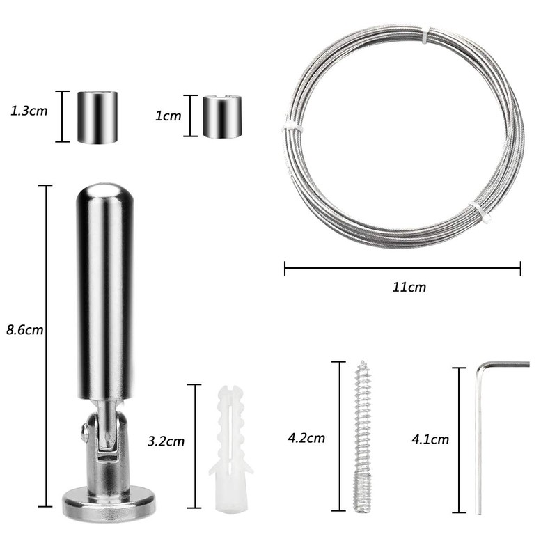 Curtain Drape Wire Rod Set, 5M Cable Railing Kit, Stainless