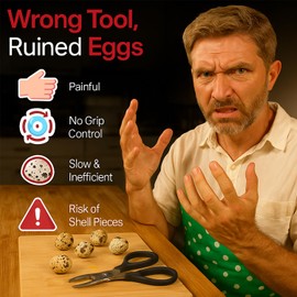 5PCS Quail Egg Scissors, Egg Yolk Separator, Stainless Steel Whisk, Egg Piercer, Quail Egg Cutter for Quick and Easy Breakfast Preparation – Perfect for Quail Egg Salad