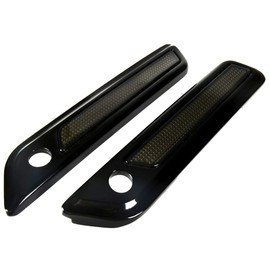 Black Saddlebag Outer Lid Hinge Latch Covers For Harley Touring Electra Road Street Glide 2014-2023 (Black Smoke)