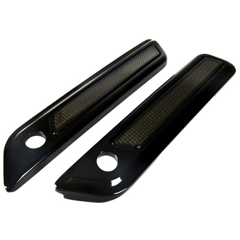 Black Saddlebag Outer Lid Hinge Latch Covers For Harley Touring