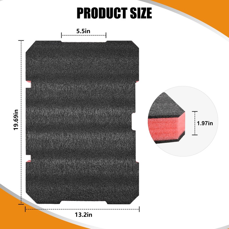 NBPLUS Foam Inserts Kit for Milwaukee Packout 48-22-8424, Custom Fit