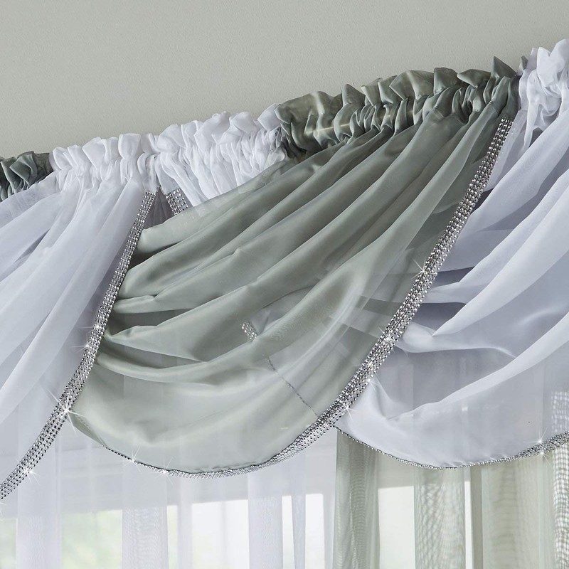 Alan Symonds Sheer Rod Pocket Slot Top Plain Voile Swag