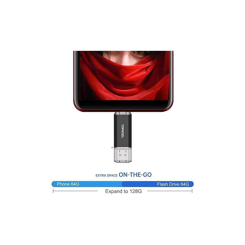 TOPESEL 64GB Tipo C Memoria Flash C USB Doble Dos