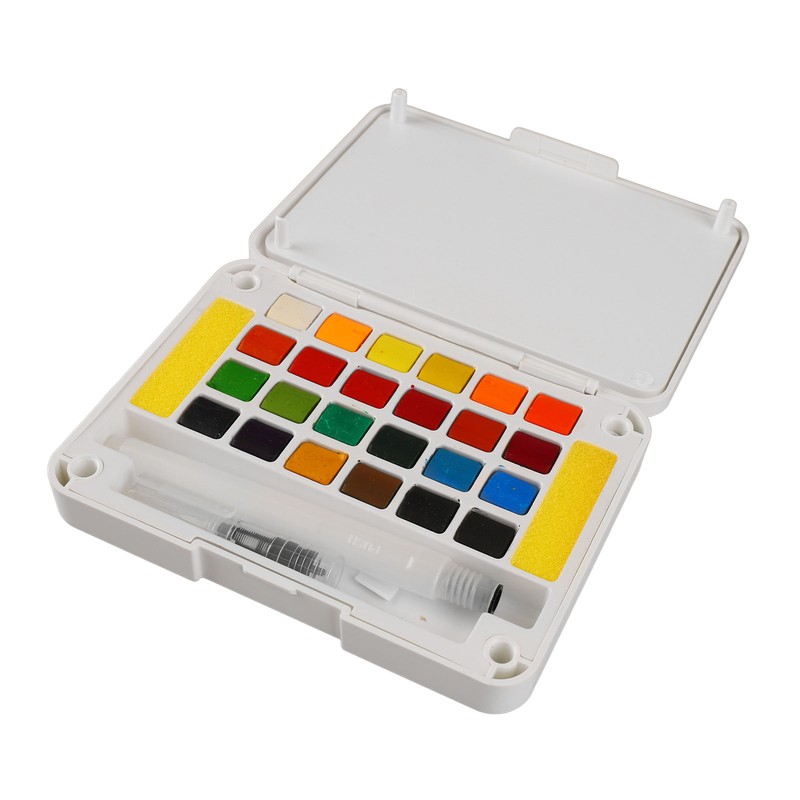 Water Color Paint 24 Bright Colors Quick Drying High Transparency