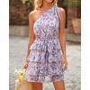 BTFBM Women One Shoulder Summer Dresses 2025 Floral Sundress High