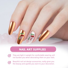 LALAFINA Diy Nail Art Charms 60pcs Cherry Nail Rhinestones Crystal Gems Jewelry Fashionable and Stylish