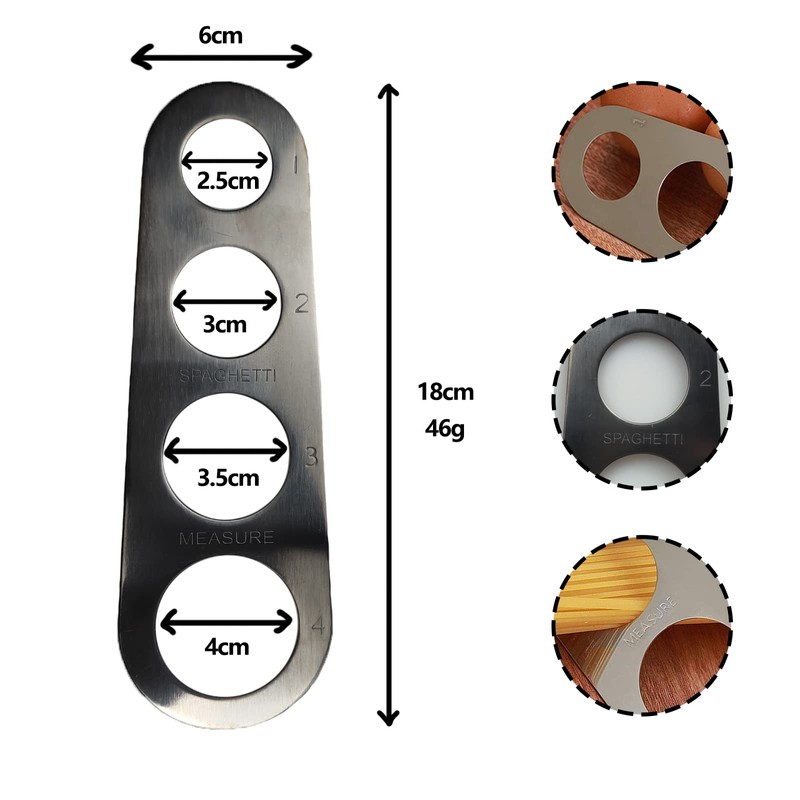 ZoeTekway Stainless Steel Spaghetti Measuring Tool with 4 Measuring Holes