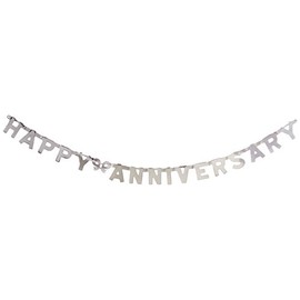 Beistle Foil Happy Anniversary Streamer, 4-1/4-Inch by 6-Feet