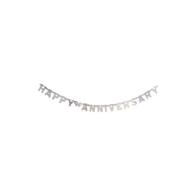 Beistle Foil Happy Anniversary Streamer, 4-1/4-Inch by 6-Feet