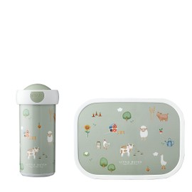 Mepal - Lunch-Set Campus Little Dutch - Lunch-Set für Kinder mit Verschlussbecher & Lunch Box - Lunch-Set für die Schule oder Unterwegs - Spülmaschinenfest & BPA-frei - 300 ml + 750 ml - Little Farm