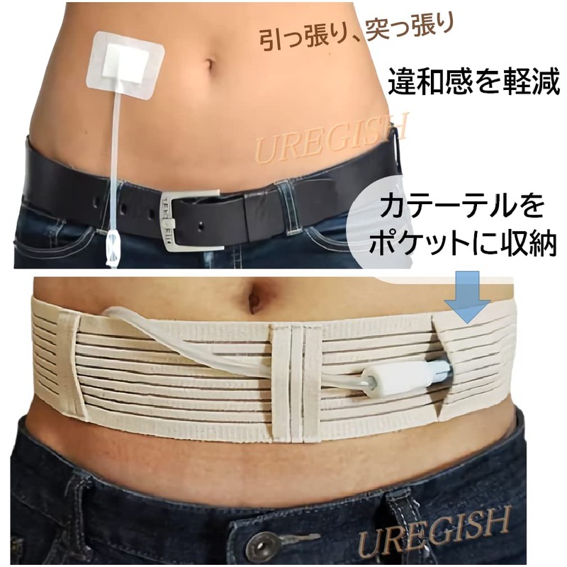 カテーテル チューブ サポーター 腹帯 胃ろう 透析 腹膜保護 洗える 伸縮 弾性