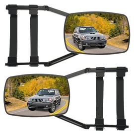 Generic Tow Mirrors, Clamp-On Towing Mirrors, Safety Stability Side Mirror Extenders for Towing, 360 Degree Rotation Adjustable Towing Mirrors, 2 Pieces