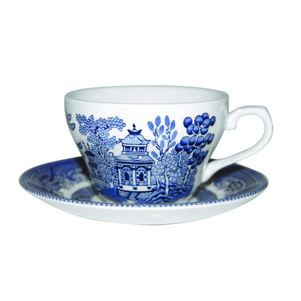Blue Willow Tea Cup Saucer