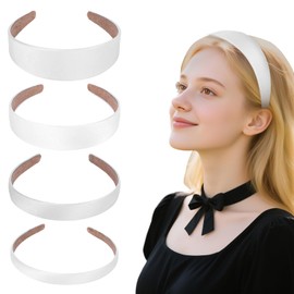 Pack of 4 Women's Wide Headband with Clips Headband Headband Women's Back Head Wide Hair Hoop Wide Hair Hoop Hair Band Girls Headbands White 1.5 cm, 2 cm, 3 cm, 4 cm