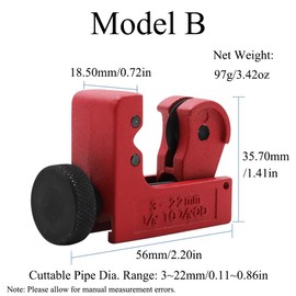 3–22 mm Rohrschneider, verstellbarer Mini-Rohrschneider, Schneidwerkzeug, robuster starrer Rohrschneider für Kunststoff, Aluminium, PVC
