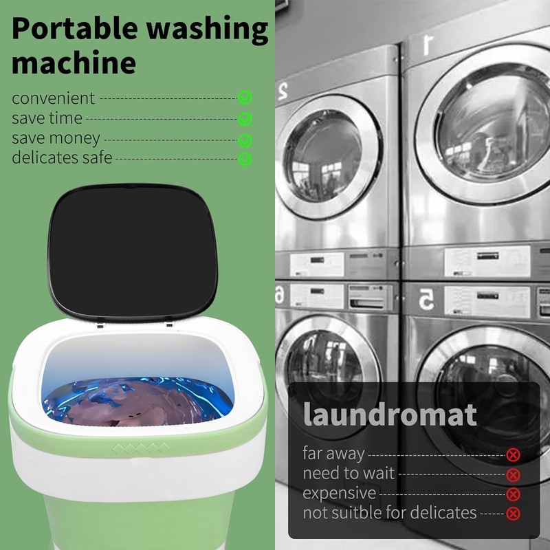 Portable Washing Machine, 16L Upgraded Mini Washer with Spin Basket