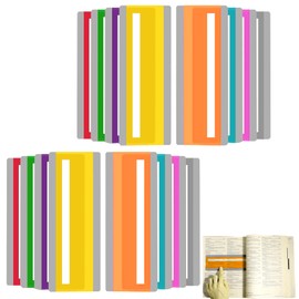 Raheem 16PCS Coloured Reading Rulers for Dyslexia 8 Vibrant Overlays for Reading Window Reading Ruler Visual Stress Relief Ideal for Children & Adults High-Quality PET Material