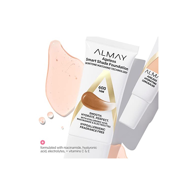 Almay Smart Shade Ageless, base antienvejecimiento para la cara, maquillaje