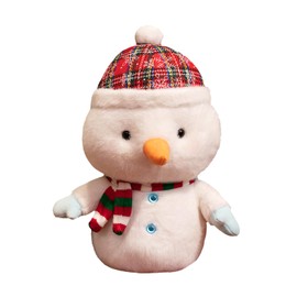 disdain Christmas Snowman Cuddly Toy, 25CM Soft Snowman Plush Toy, Adorable Snowman Soft Toy, Christmas Teddy Bear Snowman Decoration, Christmas Kids Gift