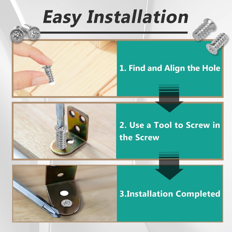 45 Pcs Drawer Rail Euro Screws are Compatible with IKEA