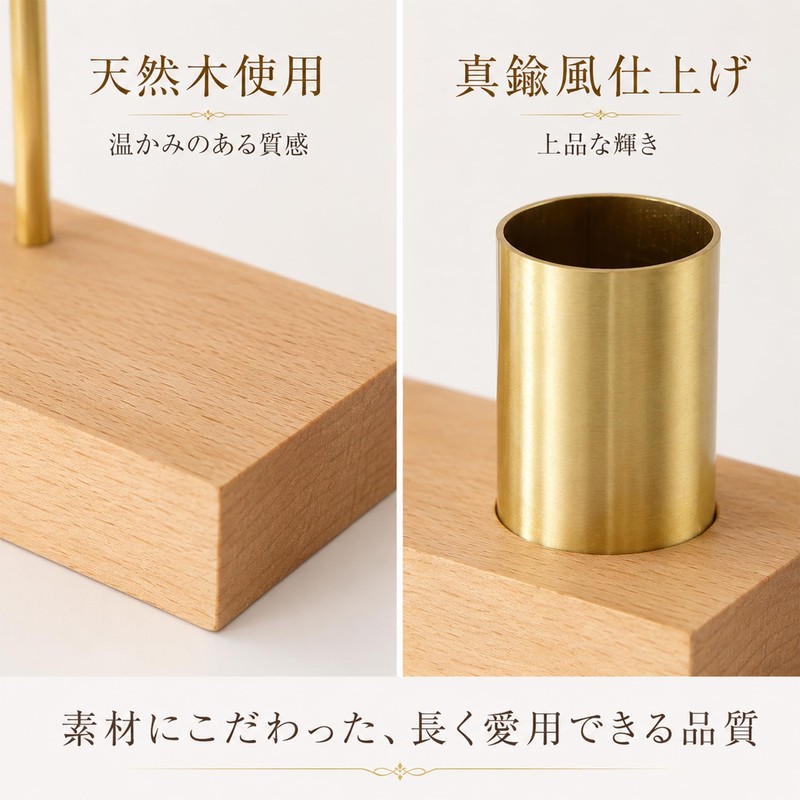 Queen-b Toothpicks Paper Napkin Holder Tabletop Storage Wooden Brass-like Toothpicks