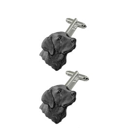 A4 Labrador’s Head BLACK fine English pewter design cufflinks