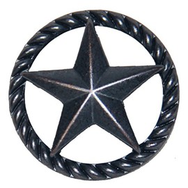 Set of 6 Thin Rope and Star Drawer Cabinet Pull or Knob Western Southwest Texas Décor
