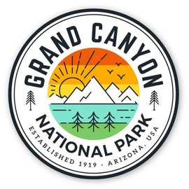 Squiddy Grand Canyon National Park Arizona - Vinyl Sticker Decal for Phone, Laptop, Water Bottle (3" Wide)