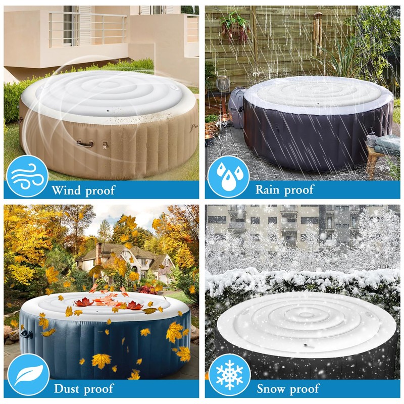 Inflatable Hot Tub Cover Energy Saving Lid for Outdoor Hot
