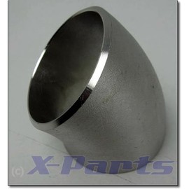 45° Grad EDELSTAHL Bogen 60mm KURZ Rohr V2A Schweißbogen Downpipe Hosenrohr