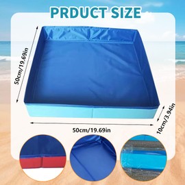 2 Pack Foldable Sandbox，20 Inch Portable PVC Sand Box for Pets Outdoor Indoor Play Sand Tray Foldable Puppy Swimming Pool