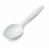 100 Pack Reusable Plastic Spoons | Heavy Duty Clear Table