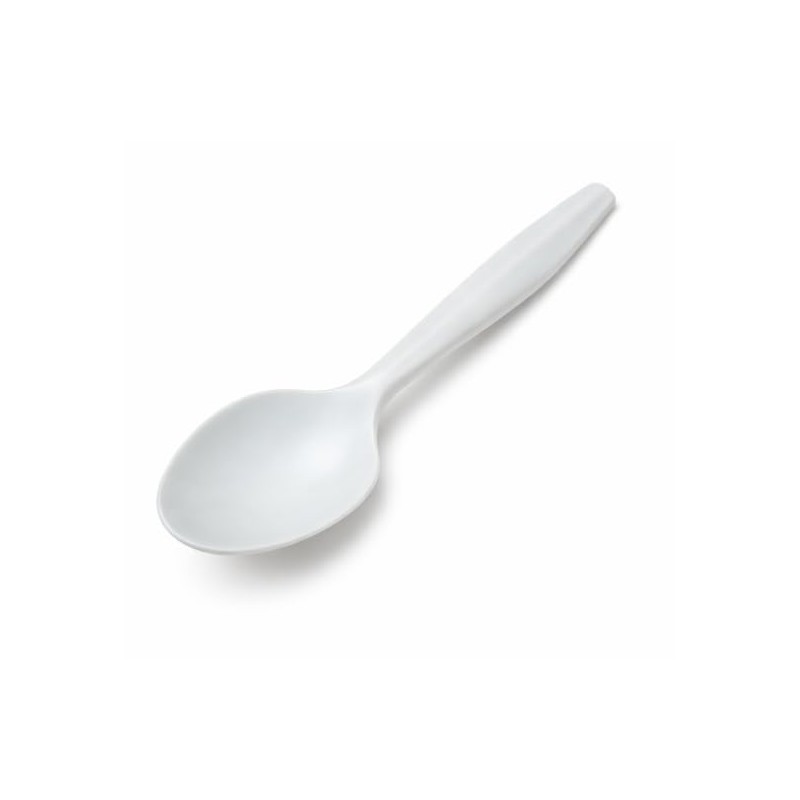 100 Pack Reusable Plastic Spoons | Heavy Duty Clear Table