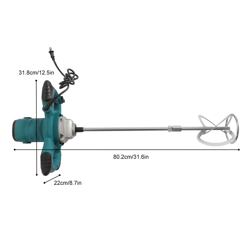 2100W Handheld Electric Concrete Mixer, Portable Mud Mixer for Mixing