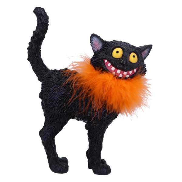 Nemesis Now Furdinand 23cm, Resin, Black, Whimsical Smiling Cat Figure,