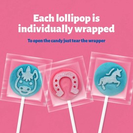 Unicorn Mega Lollipops - 5 Pound Bulk Box (120 Count) - Cotton Candy Flavor - Icing Tattoo Gender Reveal Flat Suckers