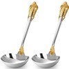 KEAWELL Luxury Gravy Ladle, 18/10 Stainless Steel, Gold Accent, Small