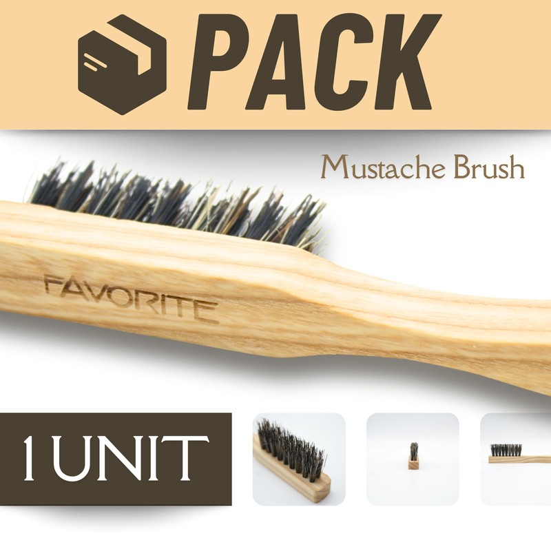 DOJA Barcelona Moustache Brush, Beard Brush, Wooden Brush for Moustache,