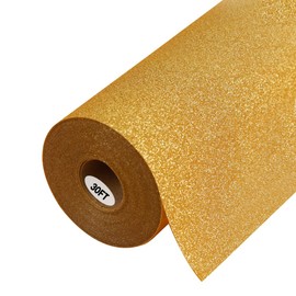 guangyintong Glitter Gold Heat Transfer Vinyl HTV Rolls, 12" x 30ft Iron on Vinyl for T-Shirts Glitter Gold HTV Vinyl for All Cutter Machines Easy to Cut & Weed for Heat Vinyl Design