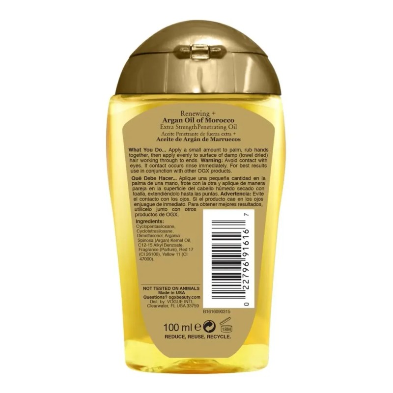 Tratamiento Ogx Aceite Renovador Cabello Seco Morocco 100 Ml