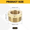 sourcing map 2Pcs G1/2 Male x G1/4 Female Brass Reducer