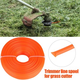 Nylon Cord Wire, 2.4mm Trimmer Line Nylon Cord Wire Round String Petrol Grass Trimmer trimmer lawn mower parts Trimmer Line(100M)