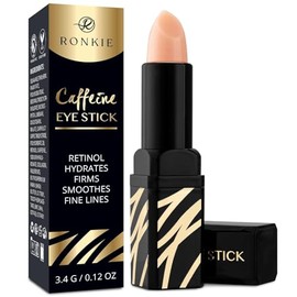 RONKIE- Crema de cafeína para ojos y ojeras: barra de cafeína para ojos: suaviza las líneas finas e hidrata el contorno de los ojos