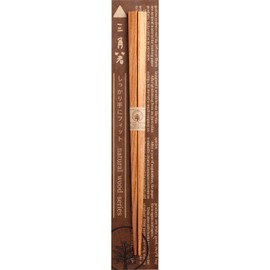 Wakasa Lacquer Chopsticks 263997 Natural Wood Zelkova, 9.1 inches (23 cm), Triangle, Brown, Made in Japan