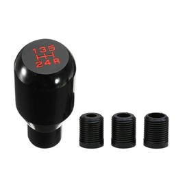 JNNJ Car Gear Knob Universal, Car 5-Speed Gear Knob, Gear Lever with 3 Adapters, Aluminium Alloy Gear Knob Adapter, for Manual Car Manual Transmission (Black)