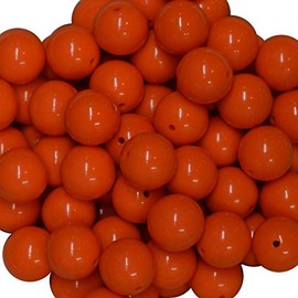 Paquete de 50 abalorio de acrílico sólido de 20 mm, color naranja
